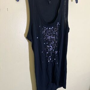 Mossimo Black Sequin Sleeveless Tank Top XS